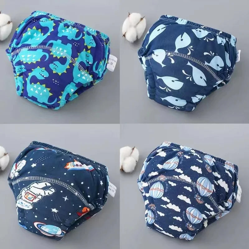 4PCS Baby Waterproof Diapers Pee Shorts Underwears Reusable Soft