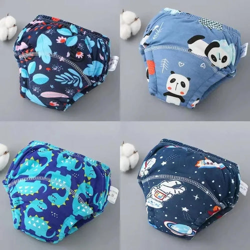 4PCS Baby Waterproof Diapers Pee Shorts Underwears Reusable Soft