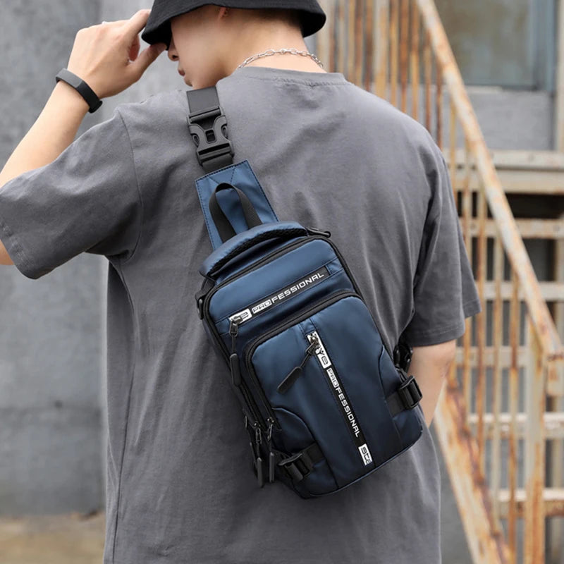 Cross body Shoulder Chest Bag with USB Charging