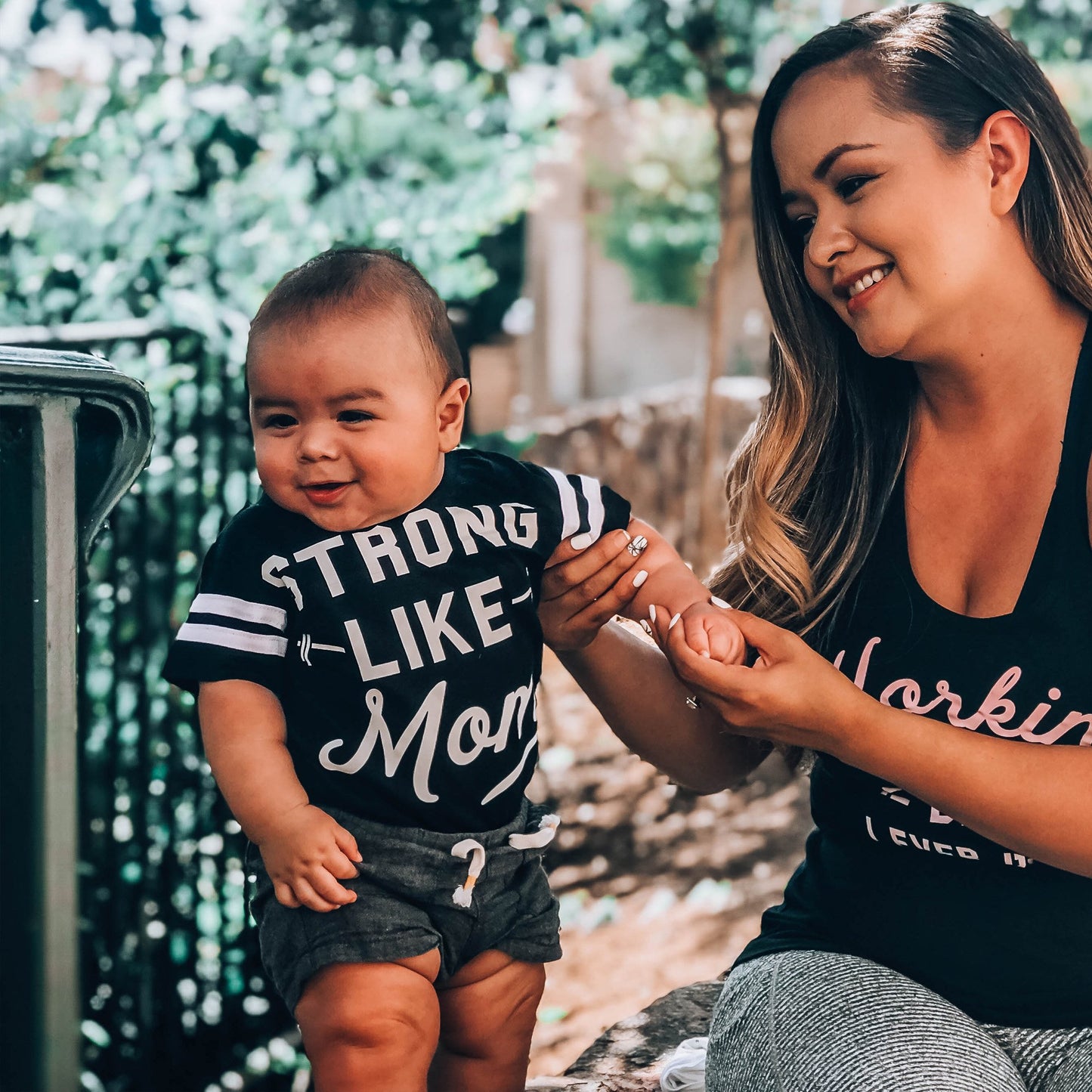 STRONG LIKE MOM Baby Boy Jumpsuit or Toddler Shirt